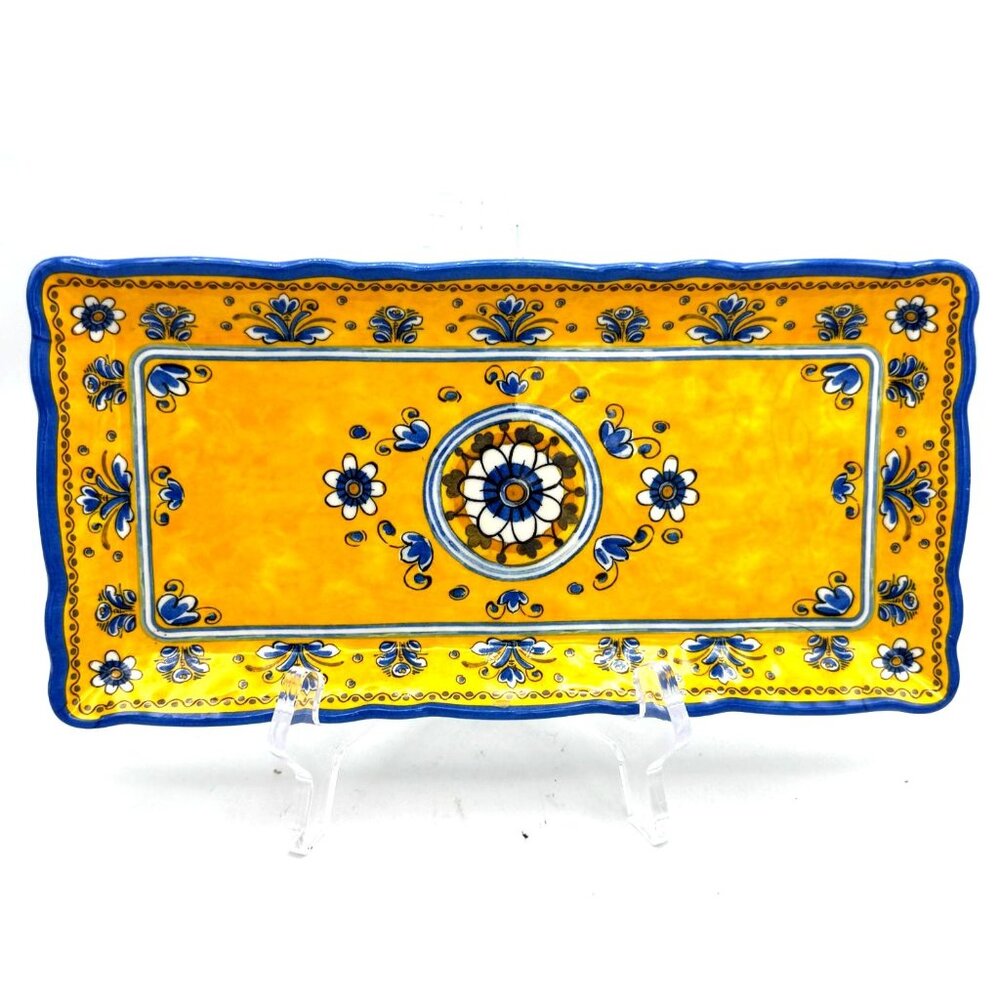 La Cadeaux Benidorm Colorful Melamine Rectangle Serving Tray 10 x 5 inches